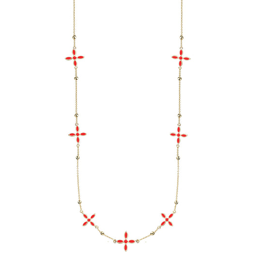 Enamel Cross Station Necklace