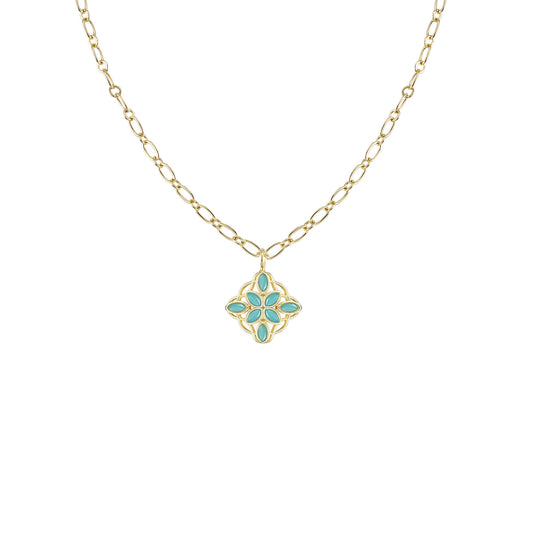 Bloom Drop Necklace in Aqua
