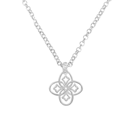 Heritage Drop Necklace in Silver