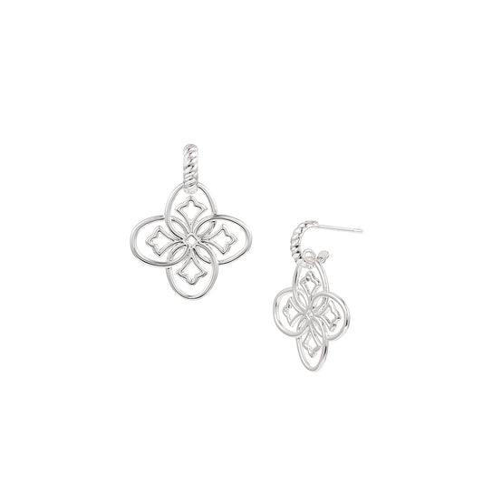 Heritage Mini Drop Earrings in Silver