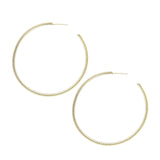 Large Beaded Hoop Earrings Gold