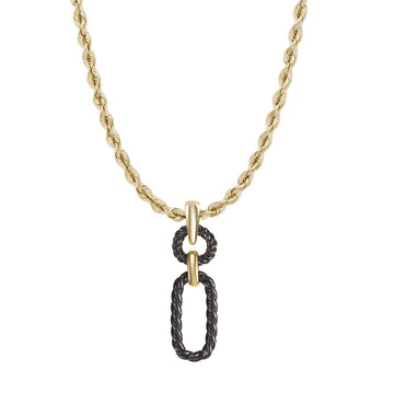 Legacy Link Pendant Necklace in Gold/Black