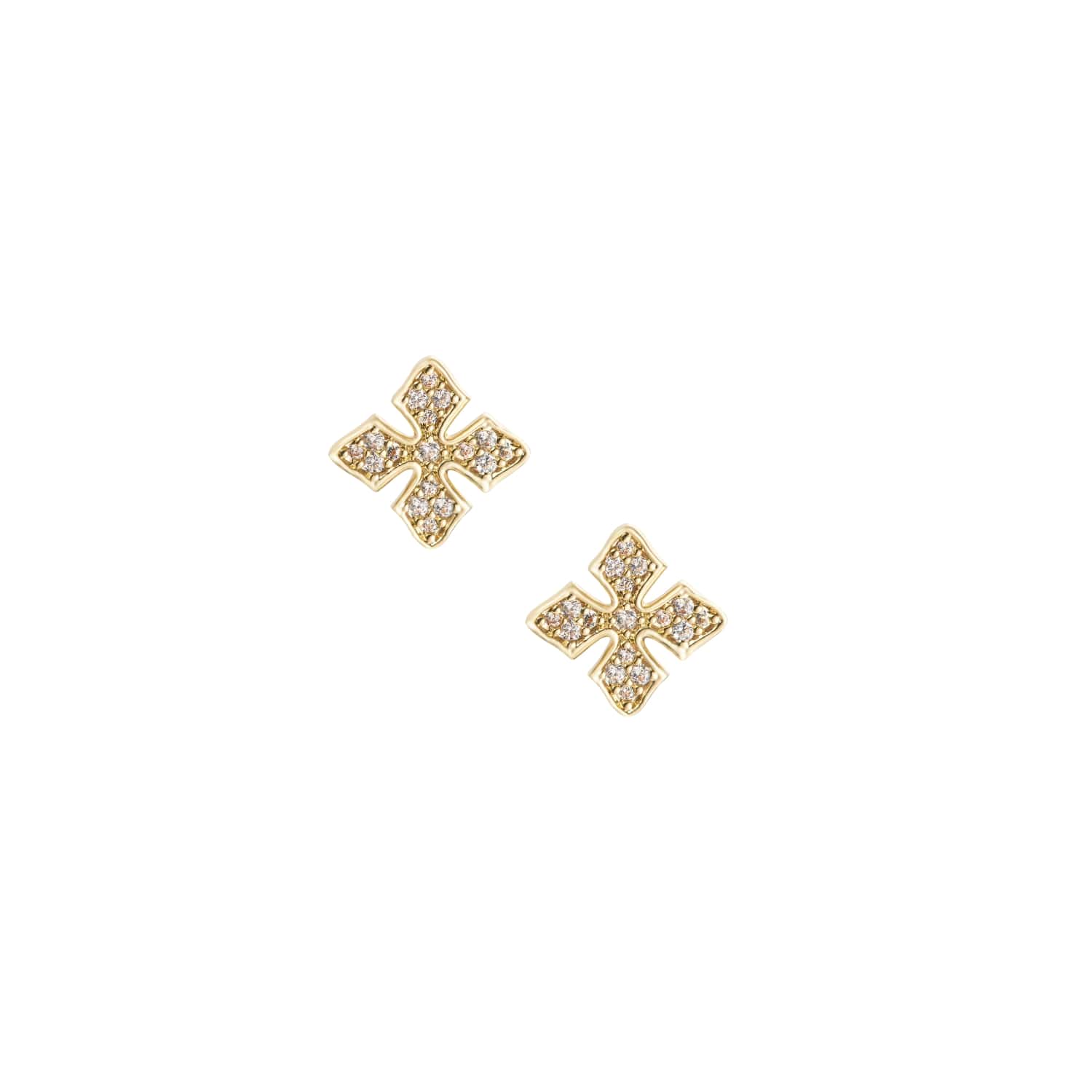 Shine Bright Cross Stud Earrings Gold | 285-G