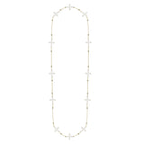 Enamel Cross Station Necklace White Enamel Gold | 240-WE-G