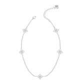 Heritage Mini Cross Station Necklace in Silver