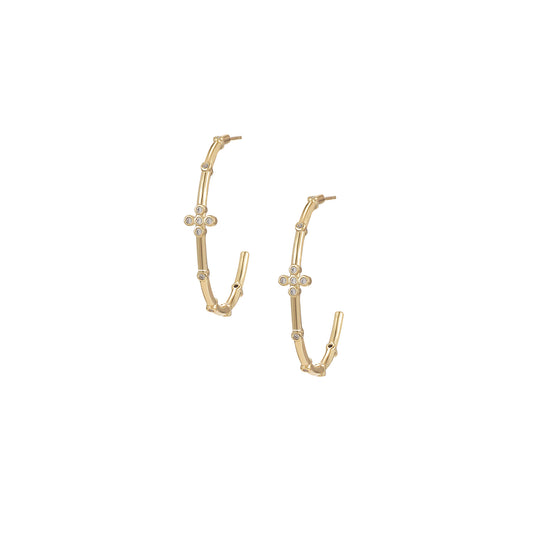 Legacy Cross Hoop Earrings in Gold