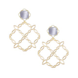 Bloom Statement Earrings in Slate Cat's Eye