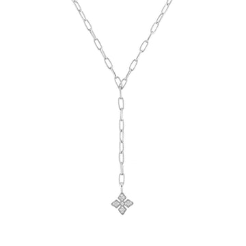Shine Bright Cross Lariat Necklace in Silver