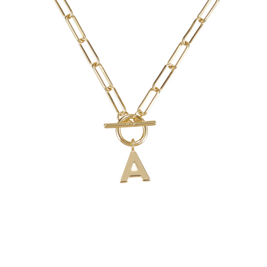 Toggle Initial Necklaces in Gold