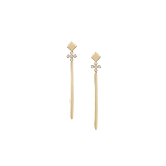 Legacy Cross Drop Earrings in Gold