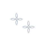 She's Classic Mini Cross Stud Earrings Silver