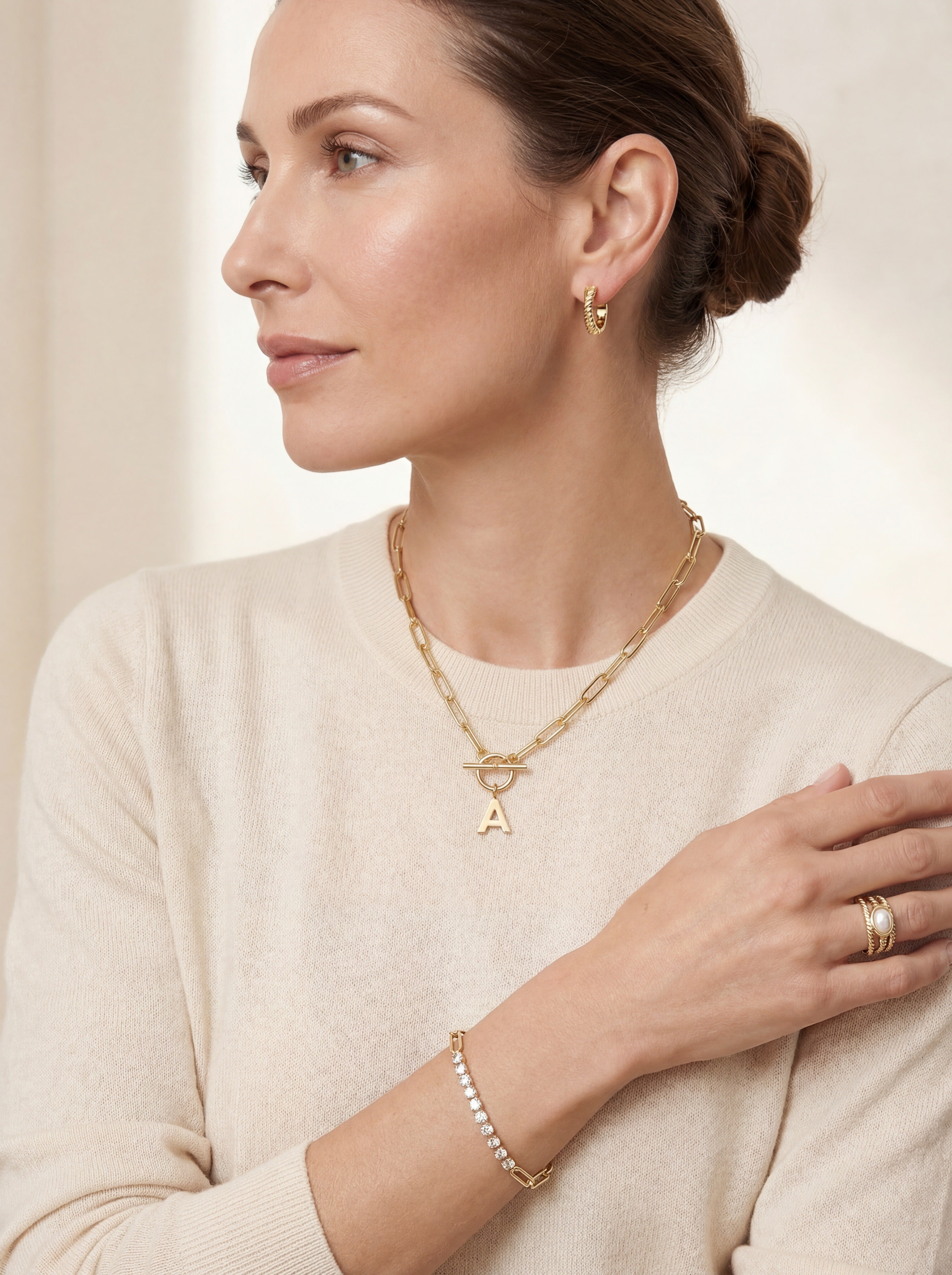 Legacy Paperclip Tennis Bracelet in Gold