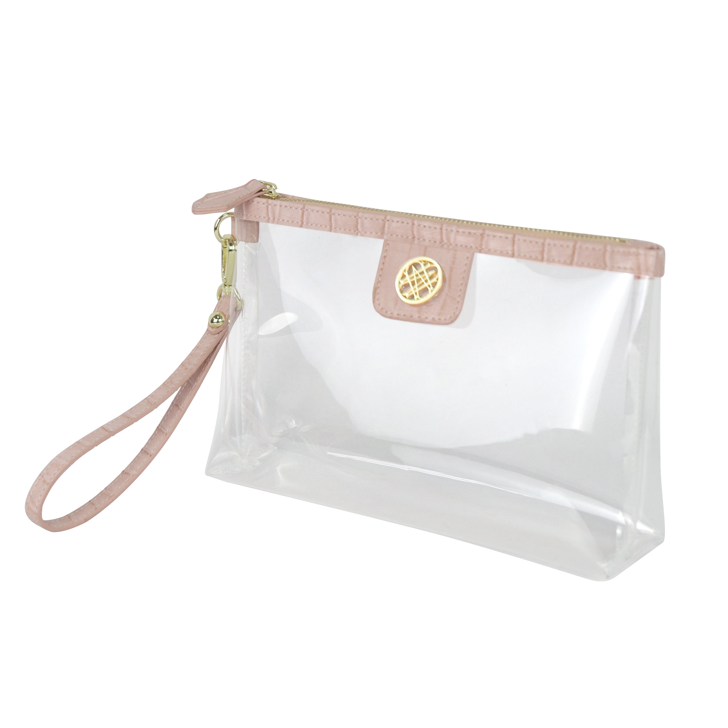Clearly Fabulous Clear Wristlet in Petal Pink