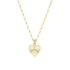 Adorned Heart Charm Necklace in Gold