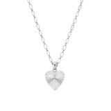 Adorned Heart Charm Necklace in Silver