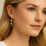 Adorned Open Heart Hoop Earrings