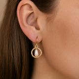 Sea Breeze Pearl Mini Drop Earrings in Silver