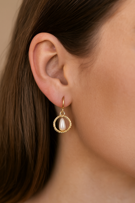 Sea Breeze Pearl Mini Drop Earrings in Silver