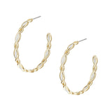 Bloom Hoop Earrings in White Enamel Gold