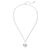 Adorned Heart Initial Necklace in Silver