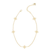 Heritage Mini Cross Station Necklace in Gold