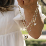 Shine Bright Circle Initial Necklace Gold Cubic Zirconia S