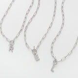 Toggle Initial Necklaces in Silver