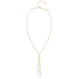 Adorned Pearl Lariat Necklace