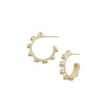 Enchanted Mini Beaded Hoop Earrings in Gold/Silver