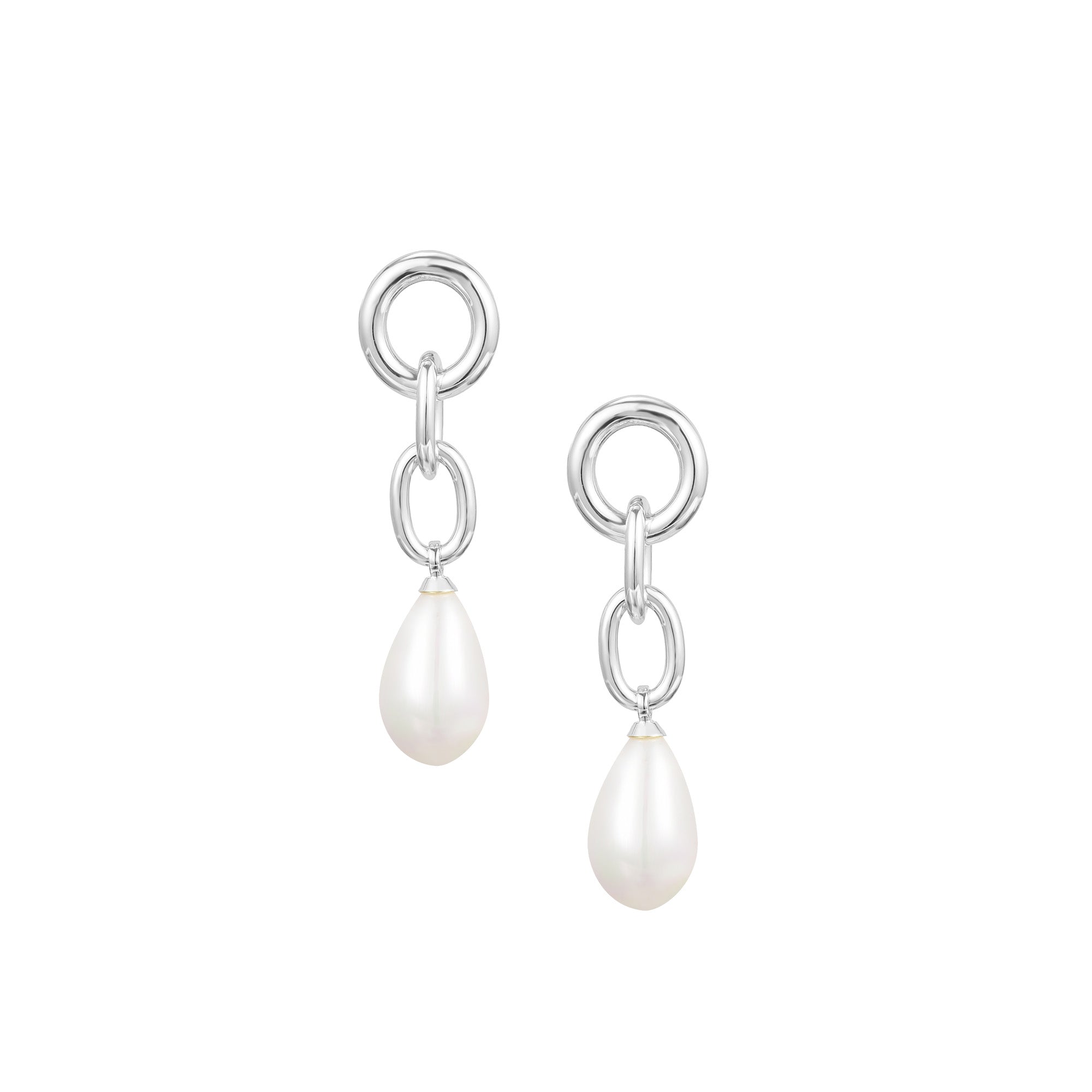 Allure Pearl Drop Earrings in Silver