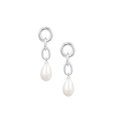 Allure Pearl Drop Earrings in Silver