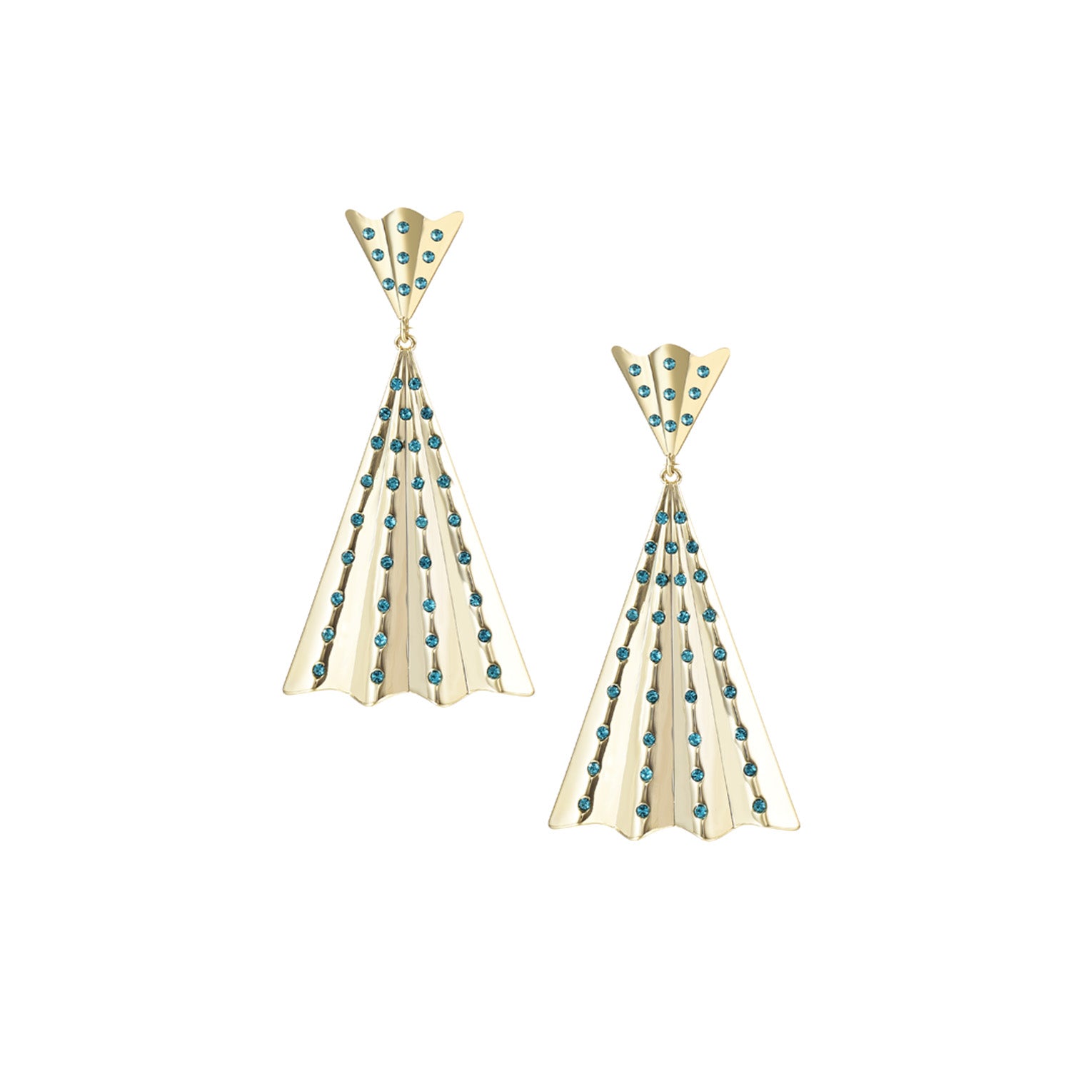 Solaris Statement Earrings in Aqua Glass