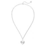 Adorned Heart Initial Necklace in Silver
