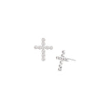Legacy Cross Stud Earrings in Silver