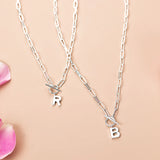 Toggle Initial Necklaces in Silver
