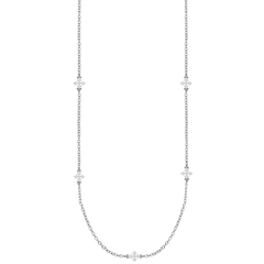 Believer Cross Station Necklace Silver