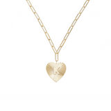 Adorned Heart Initial Necklaces in Gold