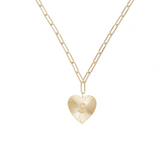 Adorned Heart Initial Necklaces in Gold