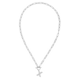 Toggle Initial Necklaces in Silver