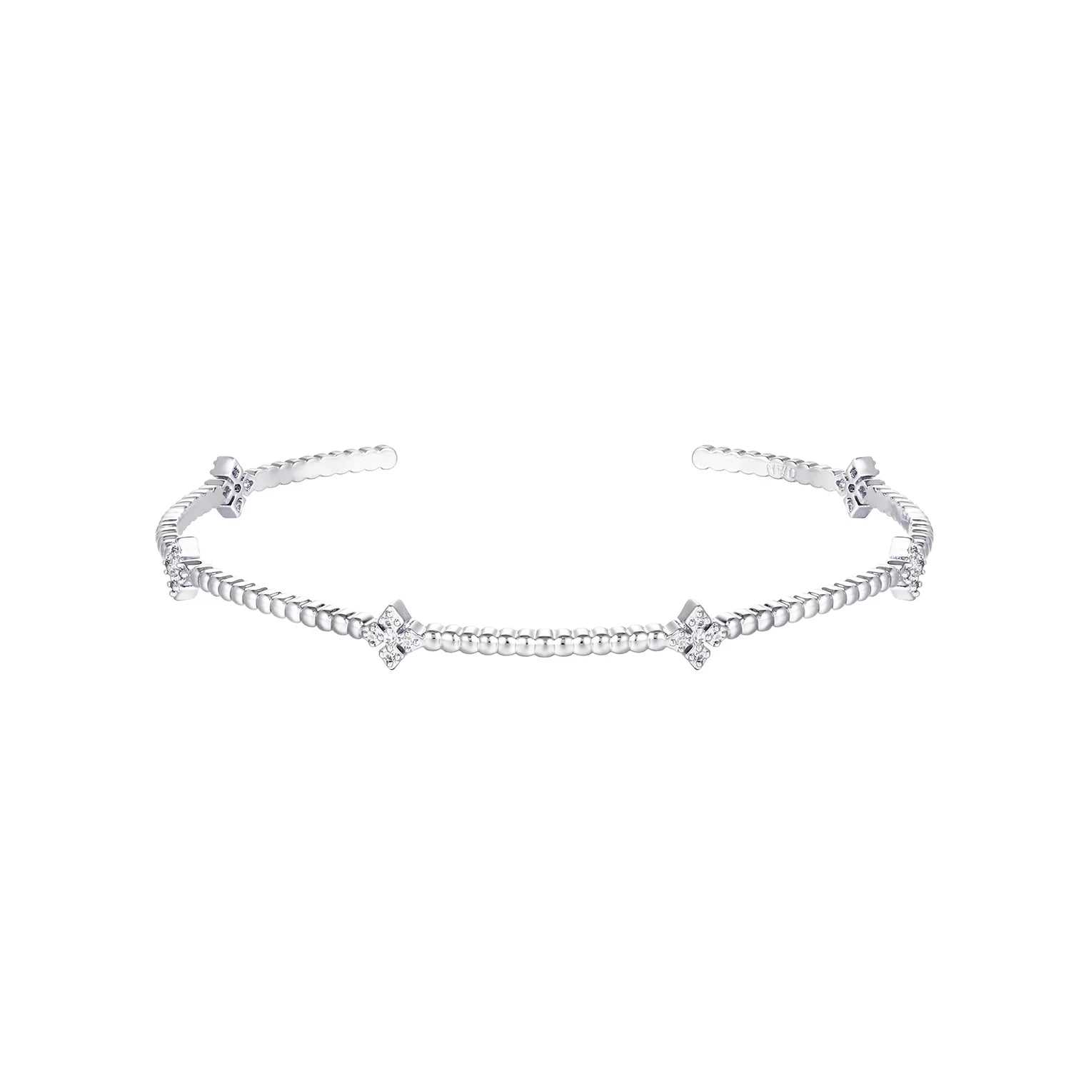 Radiant Cross Station Mini Cuff Bracelet Silver
