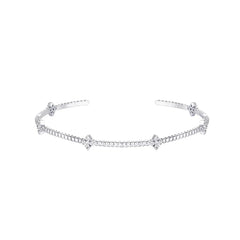 Radiant Cross Station Mini Cuff Bracelet Silver