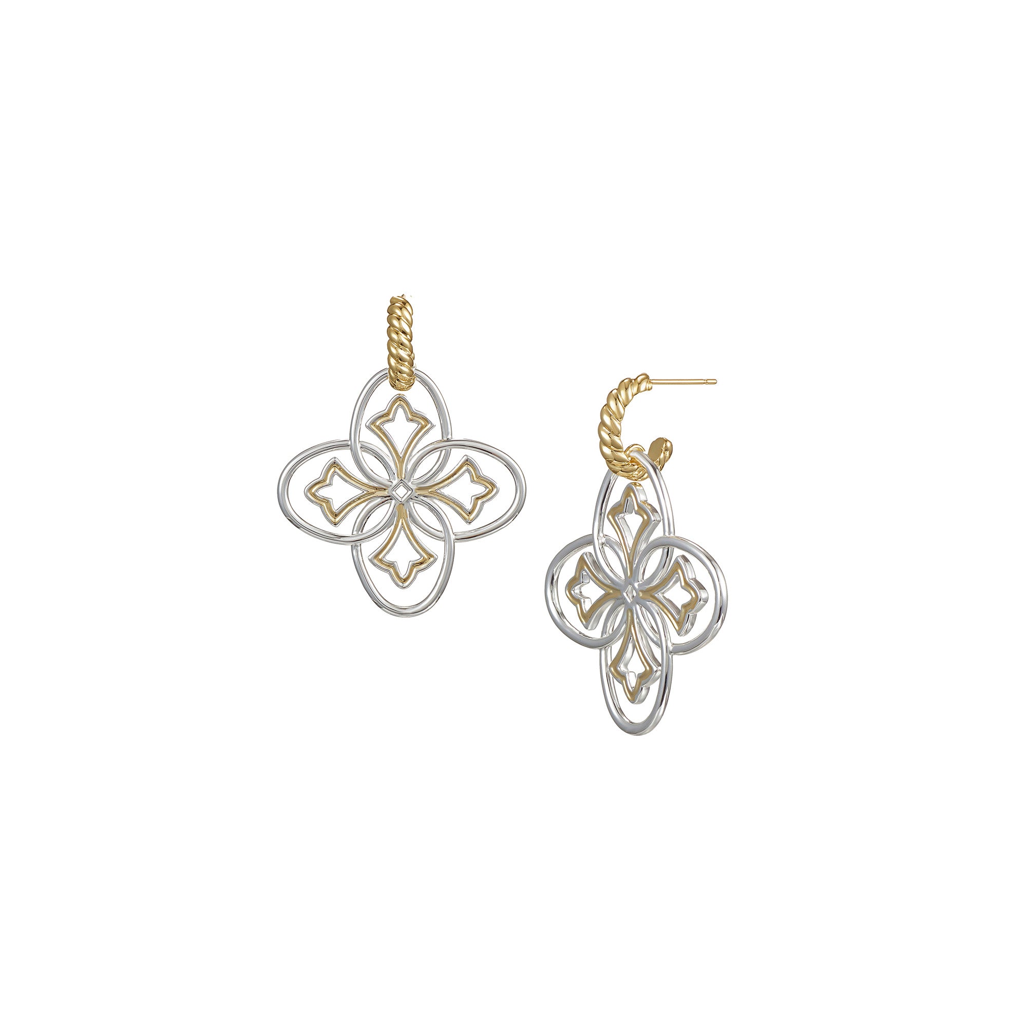 Heritage Mini Drop Earrings in Gold/Silver