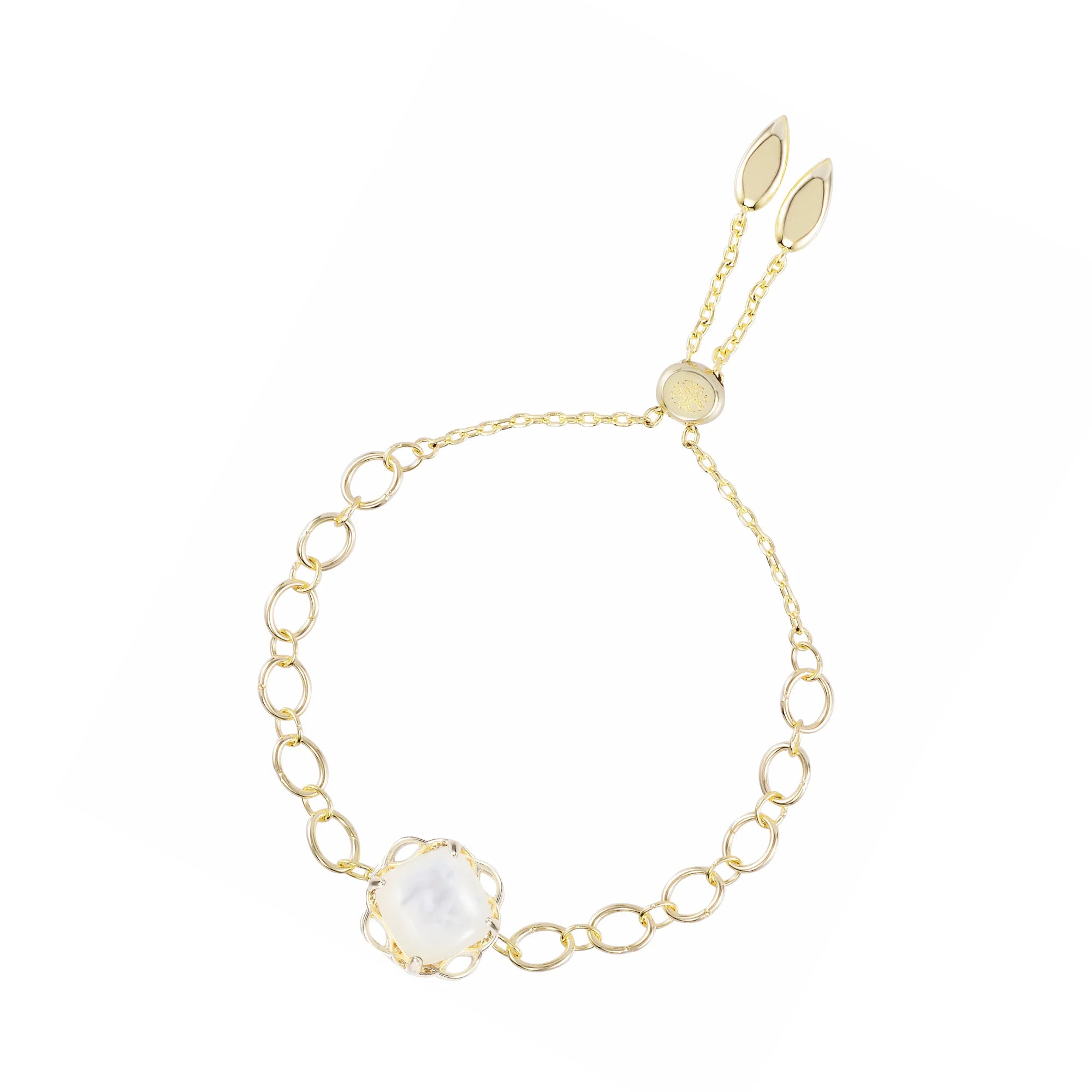 Blossom Adjustable Bracelet Slate Cats Eye Gold