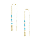 Free Spirit Ear Threaders Turquoise Gold