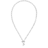 Toggle Initial Necklaces in Silver