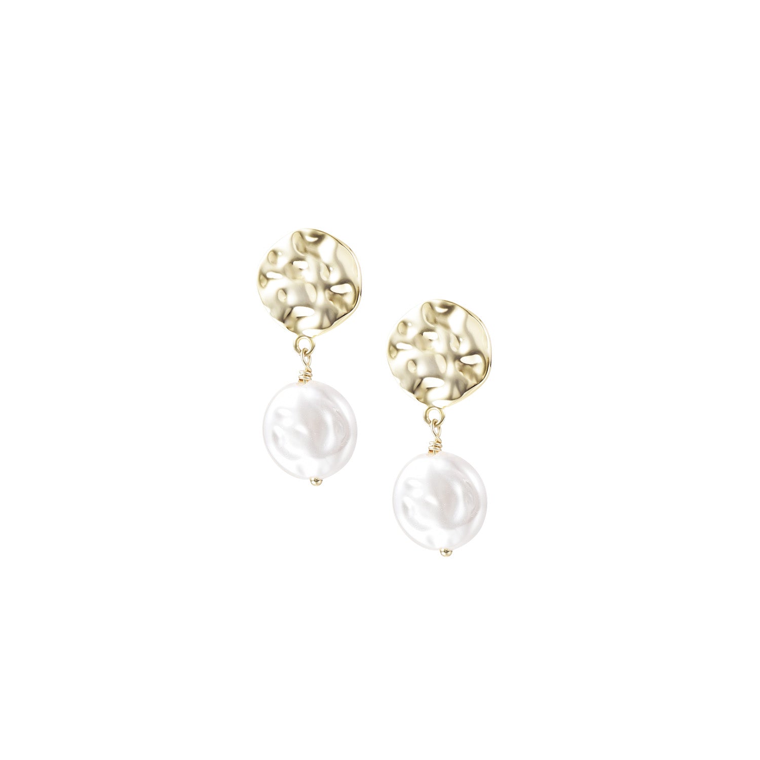 Horizon Pearl Stud Earrings in Pearl
