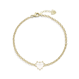 Adorned Heart Bracelet in White Enamel