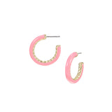 Eclipse Hoop Earring Light Pink Enamel Gold