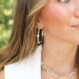 Beaded Cross Hoop Earrings