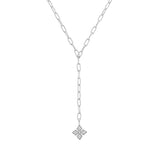 Shine Bright Cross Lariat Necklace in Silver